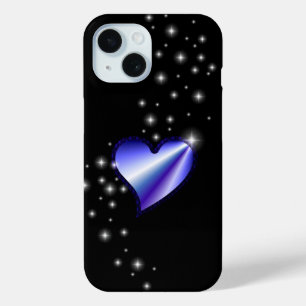 Coque Case-Mate iPhone Coeur arc-en-ciel avec étoiles sur noir