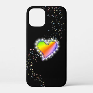 Case-Mate iPhone Case Coeur arc-en-ciel avec étoiles sur noir