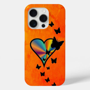 Coque Case-Mate iPhone Coeur arc-en-ciel et papillon