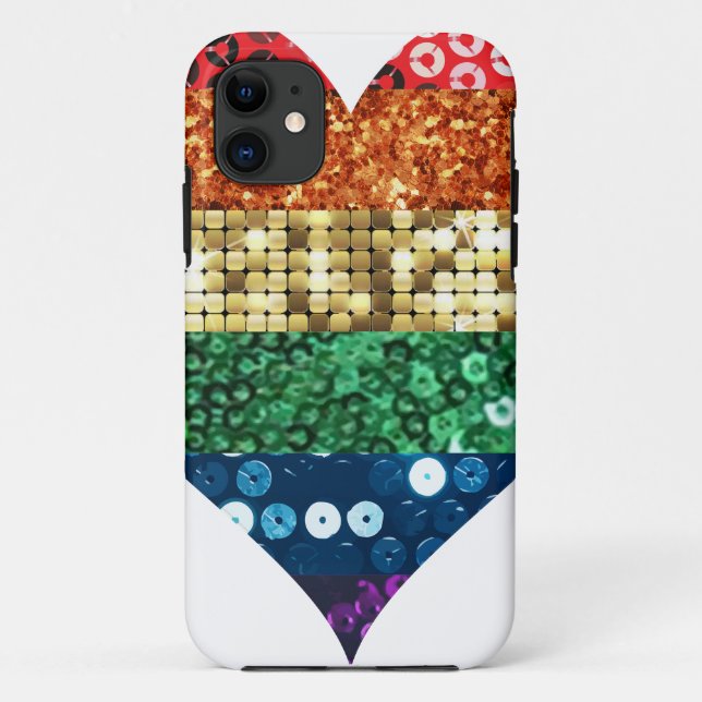 Coques Case-Mate iPhone coeur arc-en-ciel lgbt (Dos)