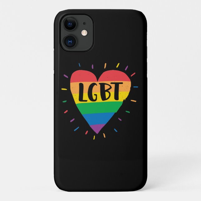 Coques Case-Mate iPhone Coeur arc-en-ciel LGBT (Dos)