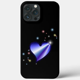 Case-Mate iPhone Case Coeur arc-en-ciel violet avec étoiles sur noir