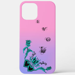 Case-Mate iPhone Case Coeur avec Fleur et Papillon sur Arc-en-ciel rose