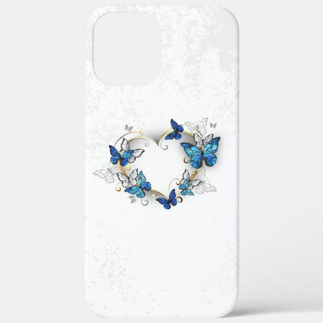 Coques Case-Mate iPhone Coeur bijoux avec papillons Morpho (Verso)