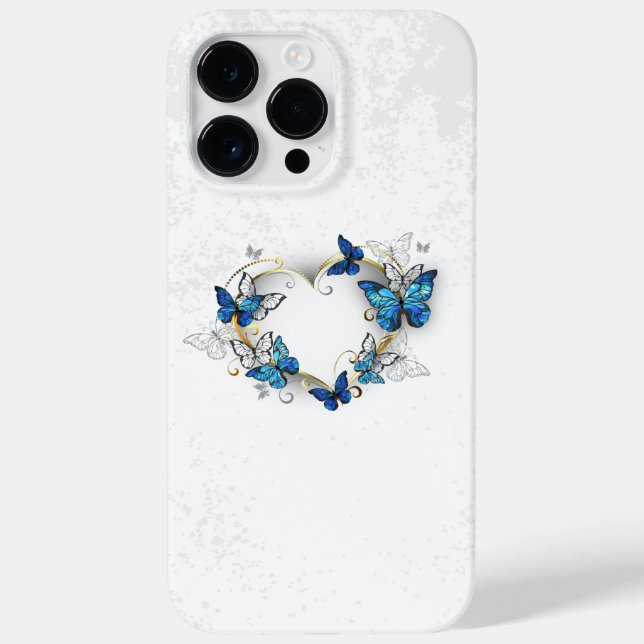 Coques Case-Mate iPhone Coeur bijoux avec papillons Morpho (Verso)