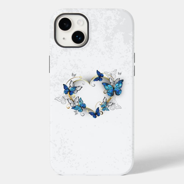 Coques Case-Mate iPhone Coeur bijoux avec papillons Morpho (Verso)