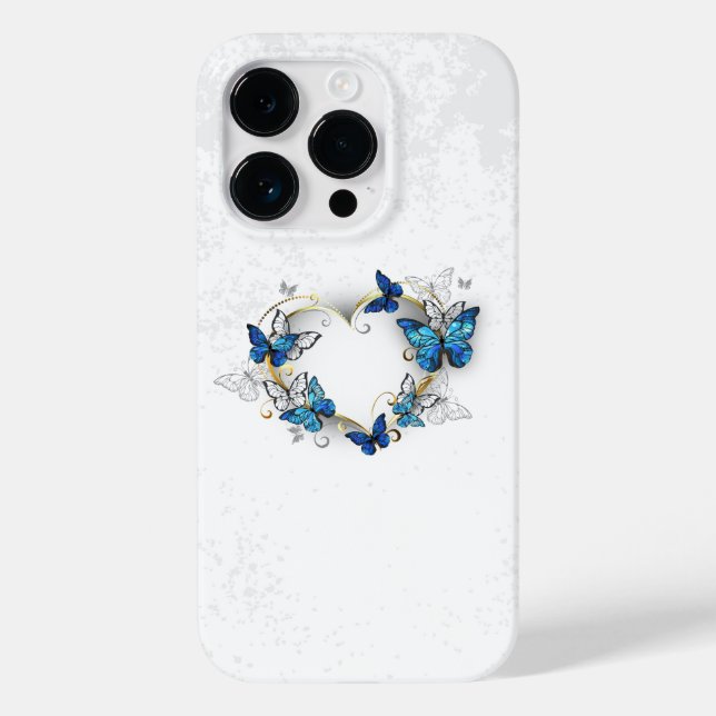 Coques Case-Mate iPhone Coeur bijoux avec papillons Morpho (Verso)