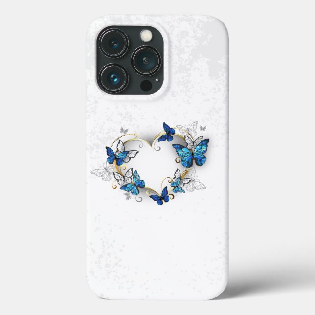 Coques Case-Mate iPhone Coeur bijoux avec papillons Morpho (Verso)