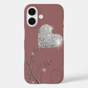 Coque Pour iPhone 16 Coeur brillant romantique