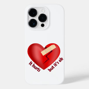 Coque Case-Mate iPhone Coeur brisé guéri avec patch et citation de vie