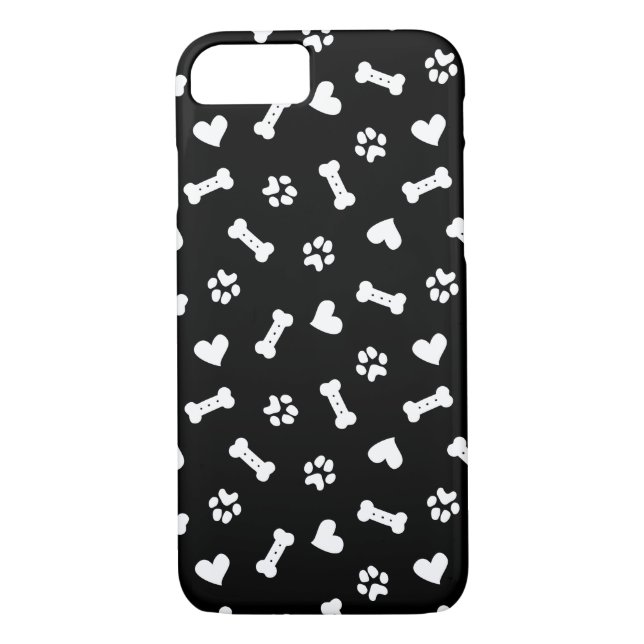 Coques Case-Mate iPhone Coeur Chien Paws Et Os Noir    (Dos)