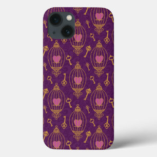 iPhone 13 Coque Coeur-clé-motif
