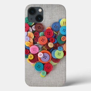 iPhone 13 Case Coeur coloré de boutons