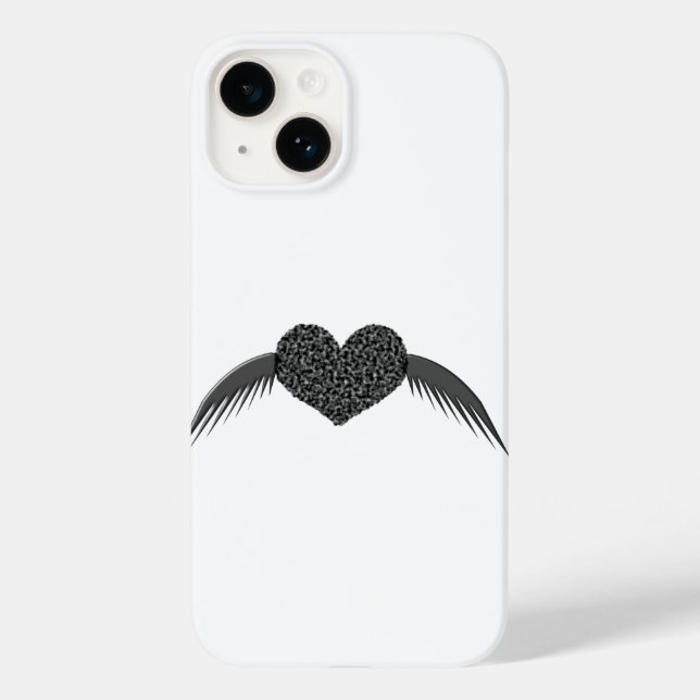 Coques Case-Mate iPhone Cœur d'amour ailé gothique (Verso)