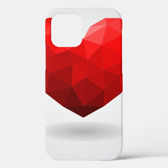 Coques Case-Mate iPhone Coeur d'amour bas poly valentine (Verso)