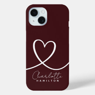 Coque Case-Mate iPhone Coeur d'Amour Moderne Coeur Personnalisé Aiguille