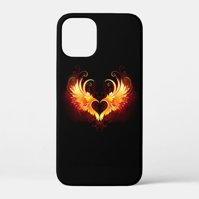 Coques Case-Mate iPhone Cœur d'ange de feu avec des ailes (Verso)
