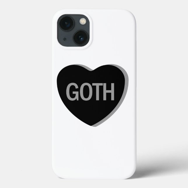 Coques Case-Mate iPhone Coeur de bonbons - Goth (Verso)