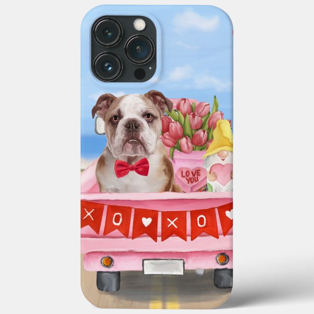 Coques Case-Mate iPhone Cœur de camion de la Saint-Valentin pour Bouledogu (Verso)