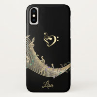 Coeur de clef d'or et cas de l'iPhone X de notes