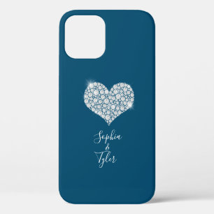 Case-Mate iPhone Case Cœur de diamant scintillant Noms de script Wht, Bl
