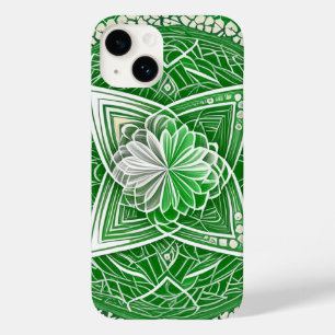 Coque Case-Mate iPhone Coeur de Fleur Celtique Vert Chakra Géométrie Sacr