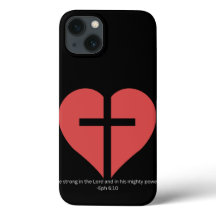 Coeur de foi Cross Téléphone Case - Ephésiens 6:10