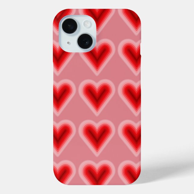 Coques Case-Mate iPhone Coeur de la Saint Valentin rose et rouge (Verso)