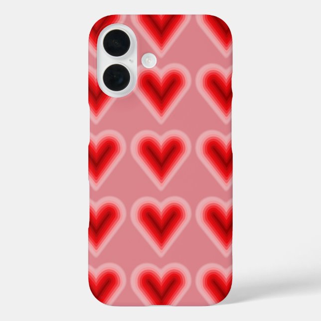 Coques Case-Mate iPhone Cœur de la Saint-Valentin rose et rouge (Verso)