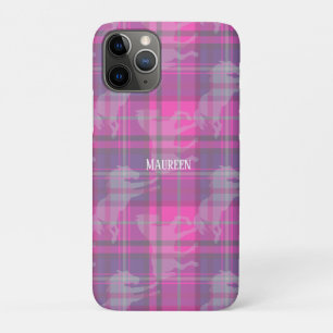 Case-Mate iPhone Case Coeur de tartan de cheval rose pâle personnalisé