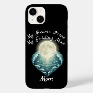 Coque Case-Mate iPhone Cœur d'océan guidant la lune maman