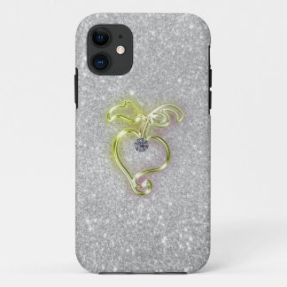Case-Mate iPhone Case Coeur d'or avec diamant et étincelles