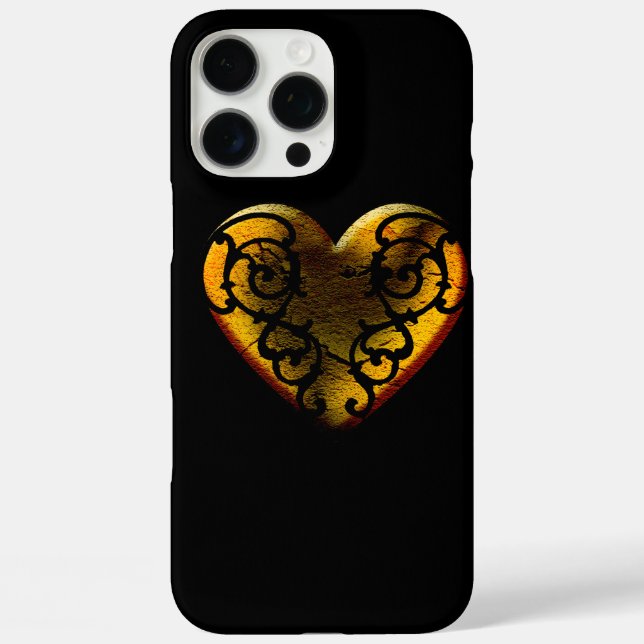 Coques Case-Mate iPhone Cœur d'or Gothique Filigrane (Verso)