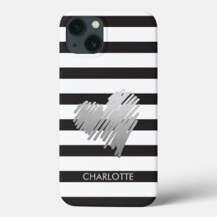 Case-Mate iPhone Case Coeur doré rayé personnalisé