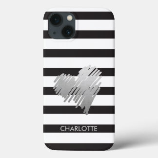 Case-Mate iPhone Case Coeur doré rayé personnalisé
