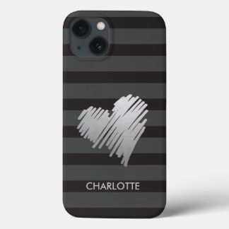Case-Mate iPhone Case Coeur doré rayé personnalisé