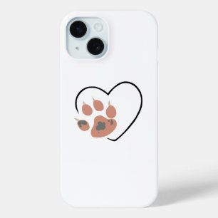 Coque Case-Mate iPhone Coeur Empreinte de patte - Conception adorable