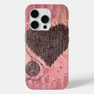 Coque Case-Mate iPhone Cœur en fil à tricoter mignon Watercolor iPhone 15