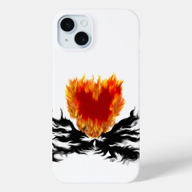 Coques Case-Mate iPhone Coeur en flammes (Verso)