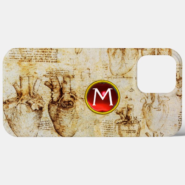 Coques Case-Mate iPhone Coeur et ses vaisseaux sanguins Parchemin Gem Mono (Verso (horizontal))