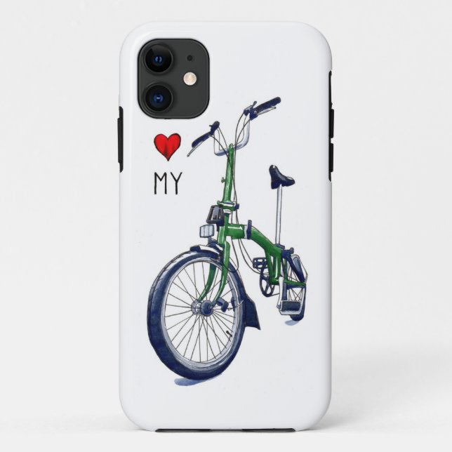 Coques Case-Mate iPhone Coeur I mon Brompton (vert) (Dos)