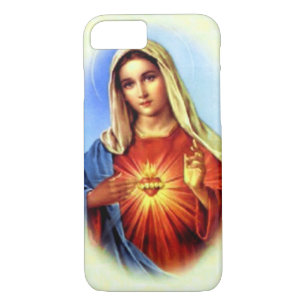 Coque iPhone 7 Coeur impeccable de Vierge Marie béni