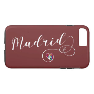 Coque iPhone 7 Plus Coeur Madrid Cellulaire Boîtier, Espagne