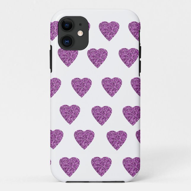 Coques Case-Mate iPhone Cœur pailleté rose (Dos)
