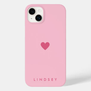 Coque Case-Mate iPhone Cœur Rose Féminin Élégant et Nom