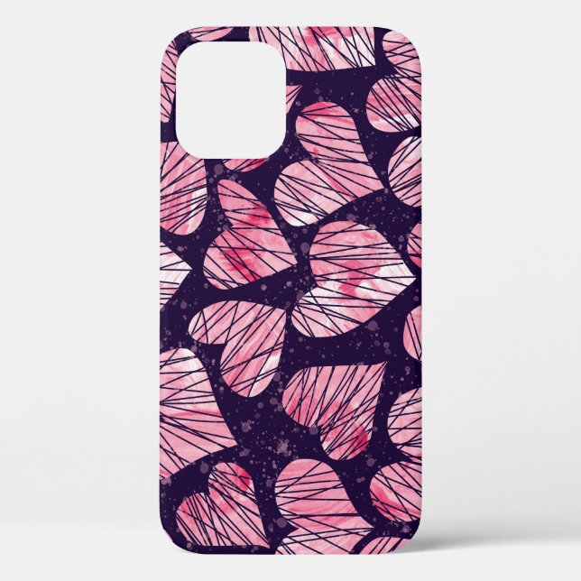 Coques Case-Mate iPhone Coeur rose : motif transparent aquarelle. (Verso)