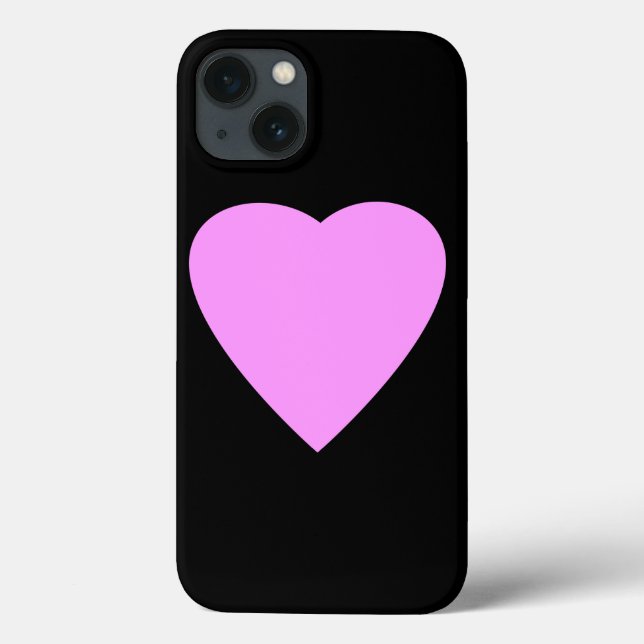 Coques Case-Mate iPhone Coeur rose sur noir. (Verso)