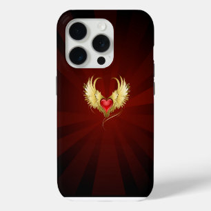 Coque Case-Mate iPhone Coeur rouge avec ailes d'or