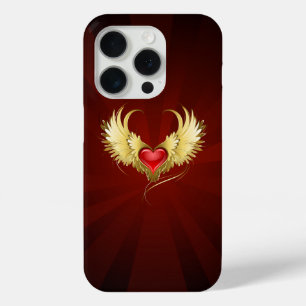 Coque Case-Mate iPhone Coeur rouge avec ailes d'or