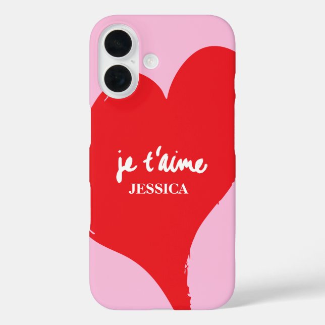 Coques Case-Mate iPhone Coeur rouge avec je t’aime-text sur arrière - plan (Verso)